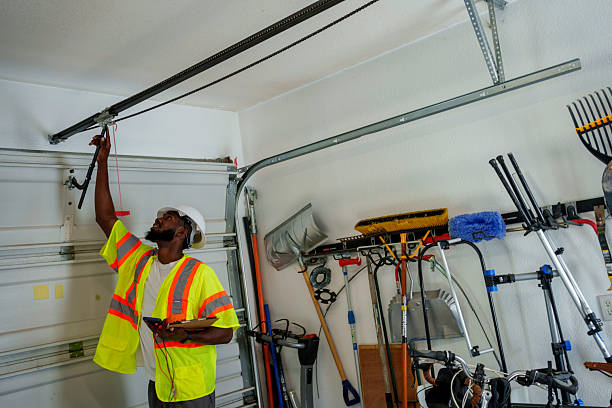 Professional Garage Door Roller Replacement technician working in St. Charles, MN